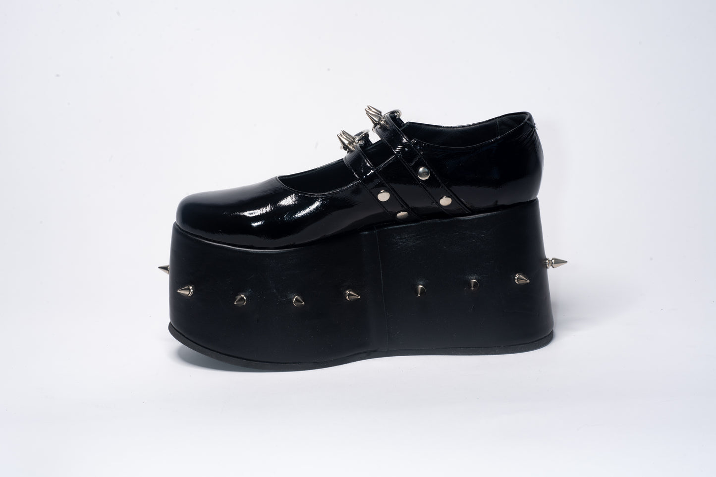 Plataforma 10 Cm Black Charol con puntas