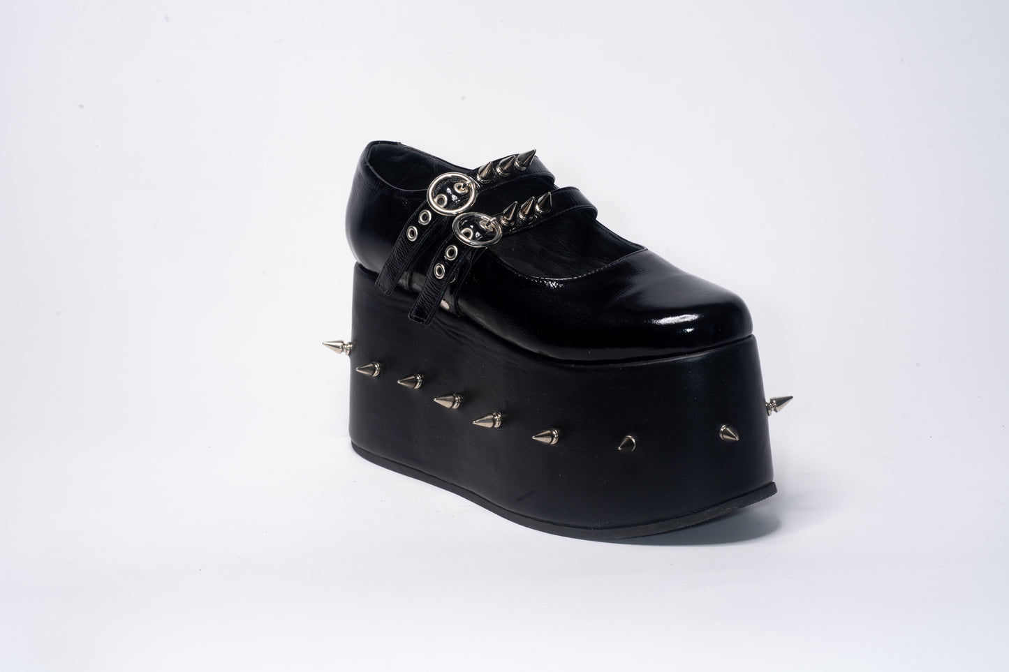 Plataforma 10 Cm Black Charol con puntas